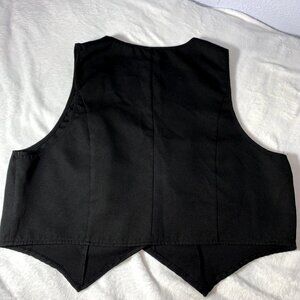 Dark Academia Black Button Up Cropped Vest